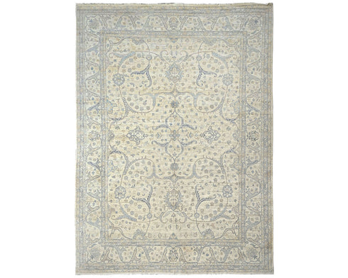 13x17 Zeigler Beige Afghan Hand Knotted Wool Area Rug